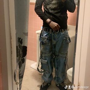 1 OF 1 “STRAP UP RAVER TYPE DENIM 004” project  handsewn and designed by me